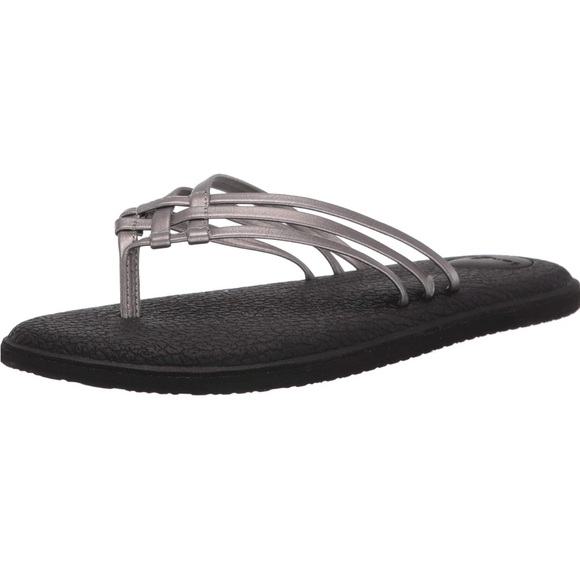 Sanuk women’s Flip Flop Yoga Salty , Size 10. Metallic - Picture 2 of 16